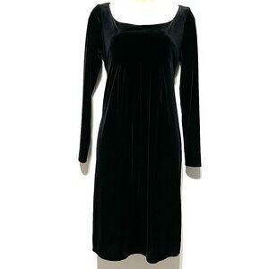 Jones Womens Babydoll Velvet Dress 6 Black Empire Waist Whimsigoth Party Glam